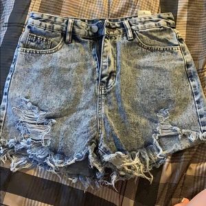 High waisted Denim mom shorts